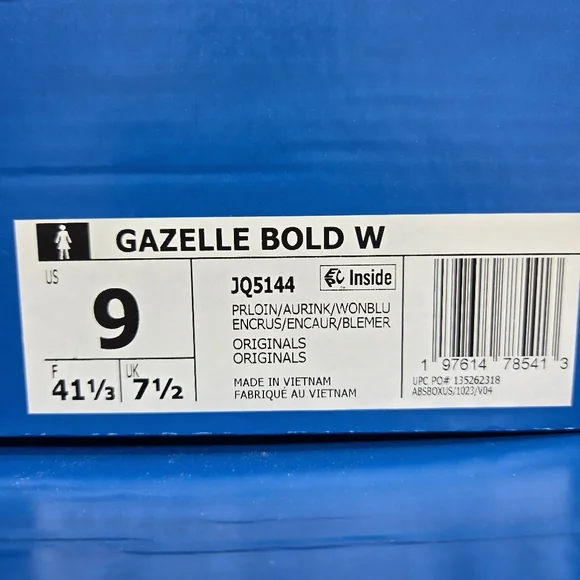 adidas Gazelle Bold Preloved Ink Velvet Women's Shoes Size 9 New - Picture 8 of 8